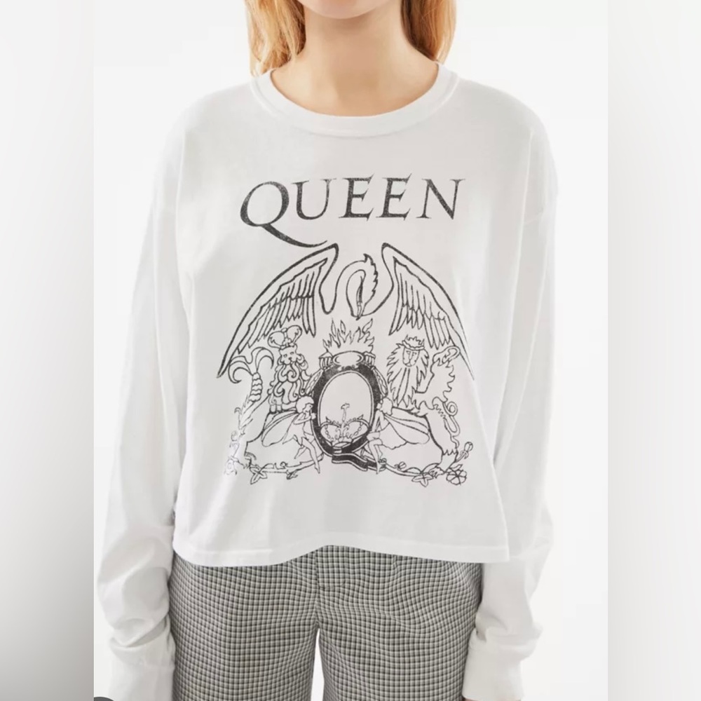 Urban Outfitters White Queen Long Sleeve Top